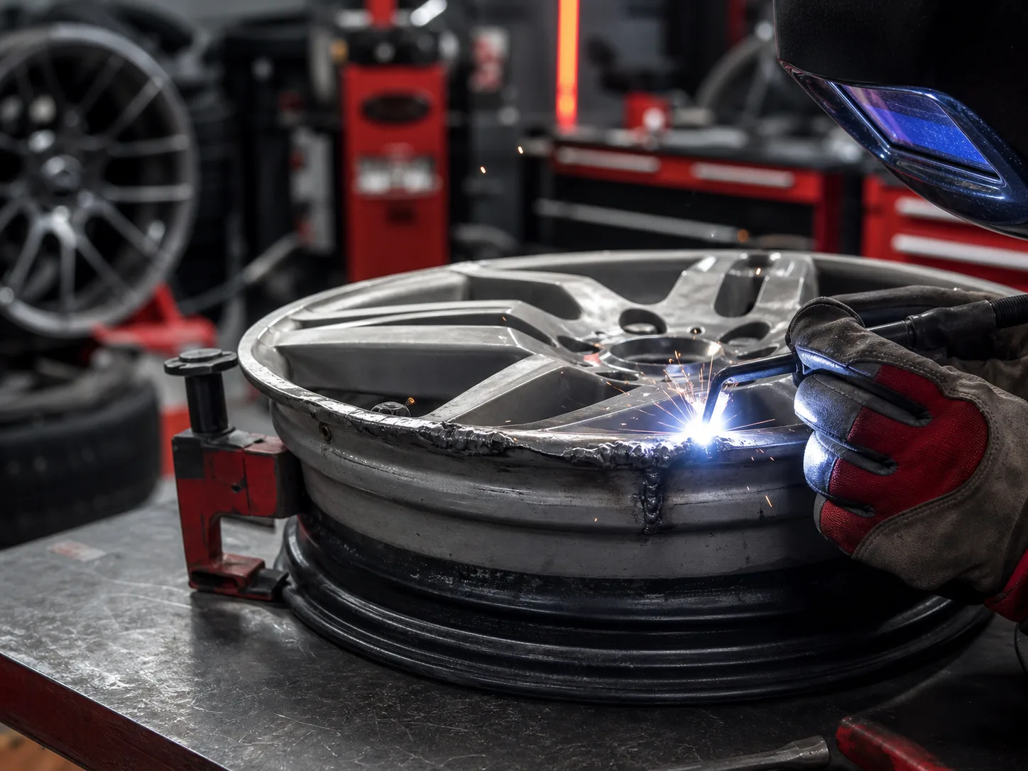 Alloy mag wheel repair and aluminium welding detail